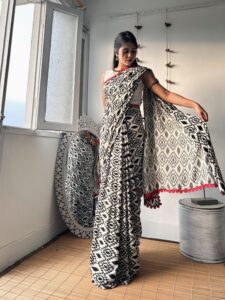 Saree - Printed Black