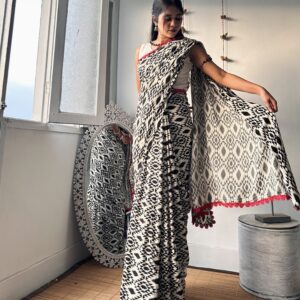 Saree - Printed Black